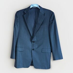 Hickey Freeman Madison Wool Blazer Jacket Sport Coat Men's 42R Gray Pinstripe